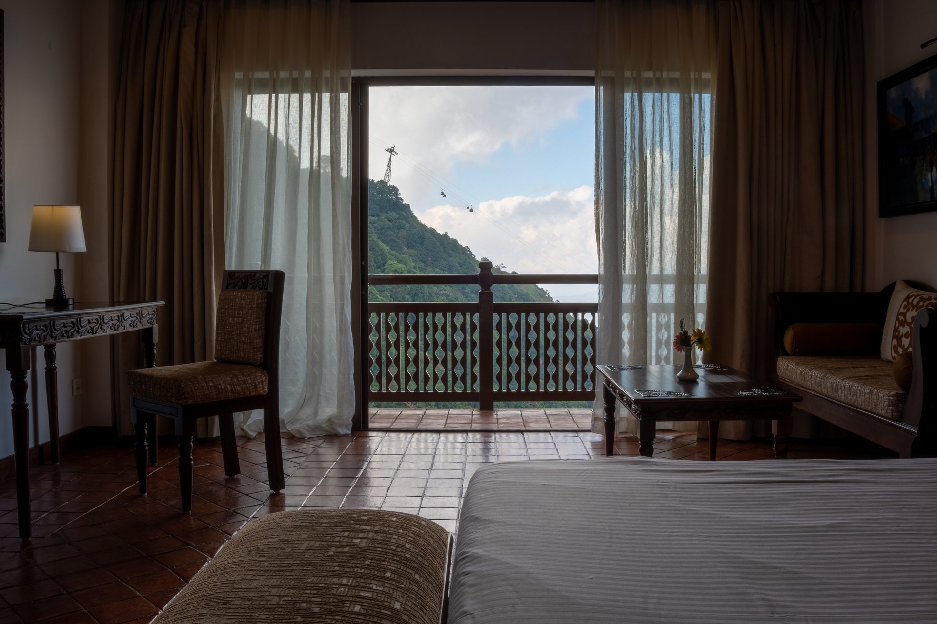 Mountain view from the Deluxe King Room at Chandragiri Hills Resort